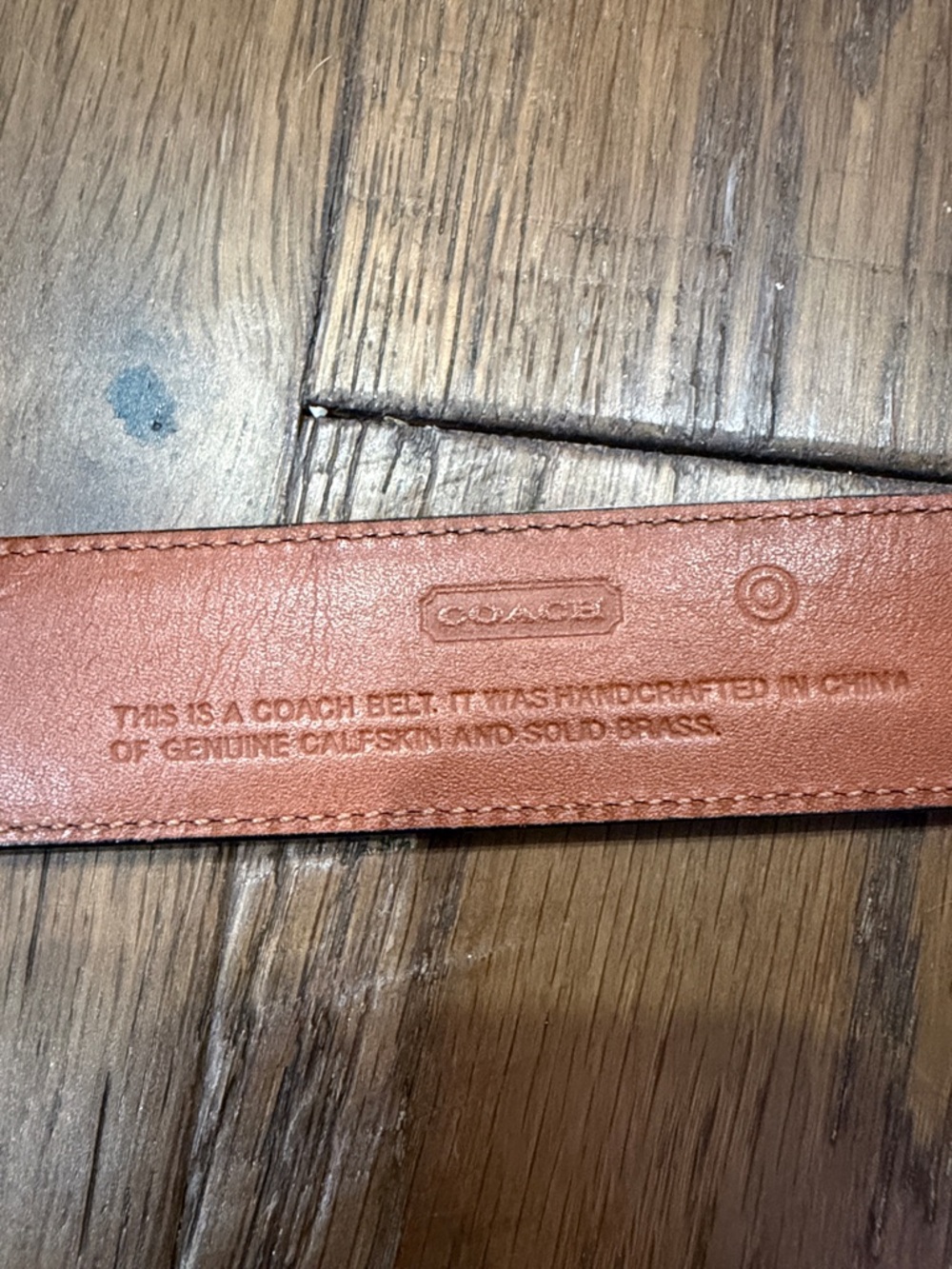Coach Classic Black Leather Men's Belt with Tan Lining - Picture 2 of 7